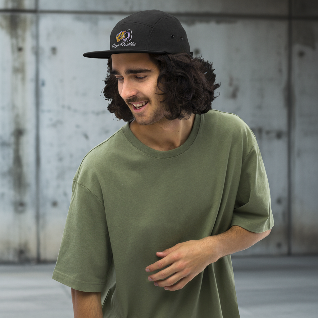 Dope Daddies Embroidered 5-Panel Hat — Retro Cassette Vibes